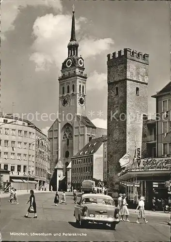 Muenchen Loewenturm und Peterskirche Kat. Muenchen