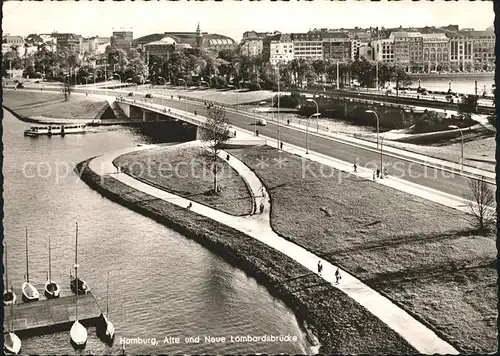 Hamburg alte und neue Lombardsbruecke Kat. Hamburg