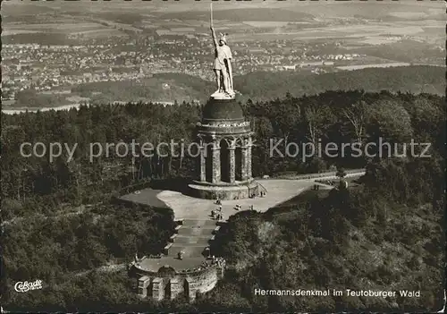 Hermannsdenkmal Fliegeraufnahme Kat. Detmold