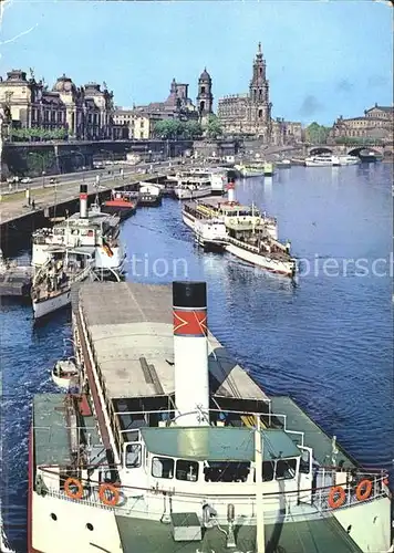 Dresden Bruehlsche Terrasse Schiffe Kat. Dresden Elbe