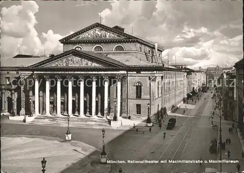 Muenchen Nationaltheater mit Maximilianstrasse Maximilianeum Kat. Muenchen