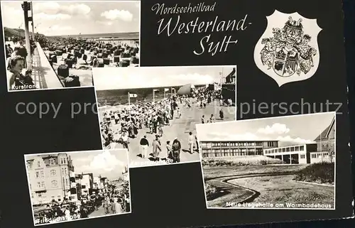 Westerland Sylt Liegehalle mit Warmbadehaus Strand  Kat. Westerland