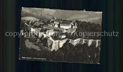 Koenigstein Saechsische Schweiz Fliegeraufnahme Festung Kat. Koenigstein Saechsische Schweiz