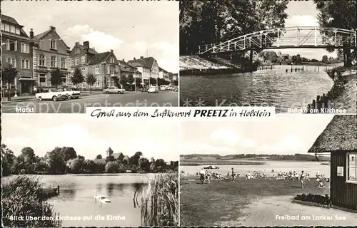 Preetz Holstein Markt Bruecke Kirchsee Freibad Lanker See Kat. Preetz