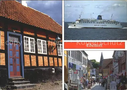 Ebeltoft Dampfer Mols Linien Strassenansicht  Kat. Ebeltoft