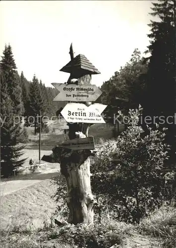 Markersbach Kurheim Wolfner Muehle Waldschild Kat. Markersbach