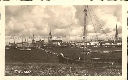 Riga Lettland Stadtblick Segelschiff Kat. Riga