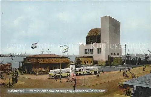 Rotterdam Maastunnel Ventilatiegebow en toegang rotrappen Kat. Rotterdam