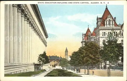 Albany New York State Education Building and State Capitol Kat. Albany