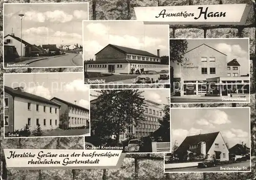 Haan Rheinland Beethovenstr Sporhalle Stadtsparkasse Schule St Josefs Krankenhaus Breidhofer Str Kat. Haan