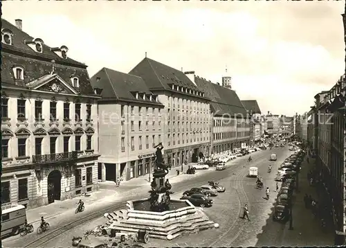 Augsburg Maximilianstr mit Herkulesbrunnen Schaezler Haus und Palasthotel Drei Mohren Kat. Augsburg