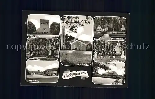 Reckenfeld Kath Kirche Ev Kirche Freilichtbuehne Dicke Buchen Ev und Kath Schule Kat. Greven