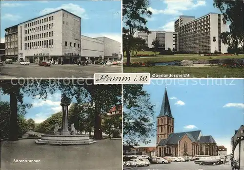 Hamm Westfalen Kaufhalle Oberlandesgericht Baerenbrunnen Pauluskirche Kat. Hamm