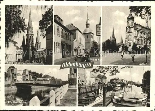 Oldenburg Niedersachsen Lambertikirche Lappan Schloss Caecilien Bruecke Stau Kat. Oldenburg (Oldenburg)