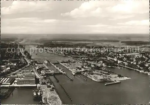 Holtenau Kiel Kanal mit Schleusen Fliegeraufnahme Kat. Kiel