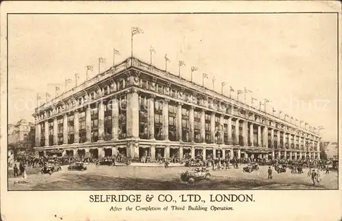 London Selfridge and Co Building Kat. City of London