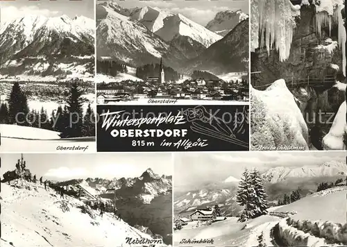 Oberstdorf Winterpanorama Alpen Breitachklamm Eiszapfen Nebelhorn Schoenblick Kat. Oberstdorf