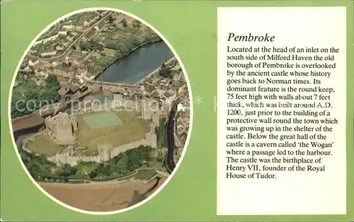 Pembroke Dock: Ancient Castle aerial view Kat. Pembrokeshire