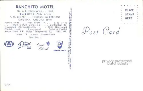 Kingman Arizona Ranchito Motel Kat. Kingman