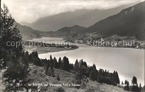 Weissensee Kaernten Blick von der Rauna Kat. Weissensee