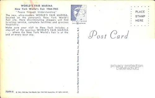 New York City Worlds Fair Marina Air view / New York /