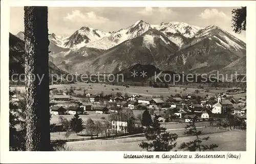 Unterwoessen mit Geigelstein und Breitenstein Kat. Unterwoessen