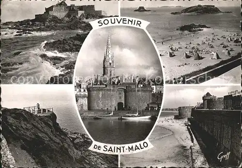 Saint Malo Ille et Vilaine Bretagne Stadtfestung Altstadt Strand Aussichtsplattform Kat. Saint Malo