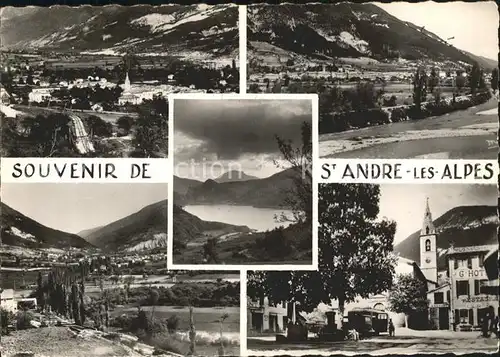 Saint Andre les Alpes Vue generale Eglise Lac Montagnes Kat. Saint Andre les Alpes