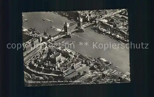 London Tower and Tower Bridge aerial view Kat. City of London