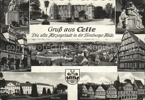 Celle Niedersachsen Ehrenmal Schloss Rathaus Thaer Platz Denkmal Fachwerkhaeuser Hoppenerhaus Kat. Celle