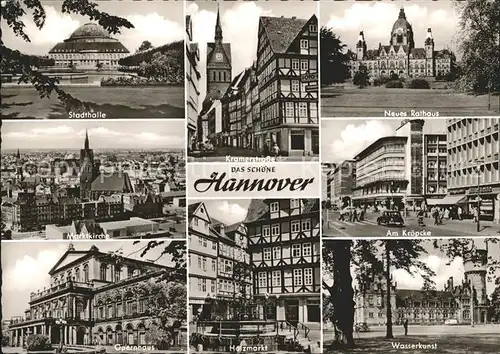 Hannover Stadthalle Kramerstr Neues Rathaus Marktkirche Am Kroepcke Opernhaus Holzmarkt Wasserkunst Kat. Hannover