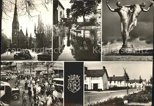 Eindhoven Netherlands Kirche Kanal Skulptur Markt Strassenpartie Kat. Eindhoven