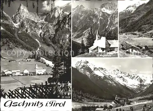 Gschnitz Tirol Teilansicht St Magdalena Laponesalm Stubaier Alpen Kat. Gschnitz