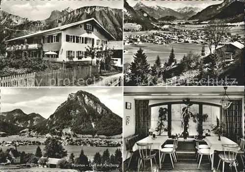 Pfronten Dorfmotiv Saeuling Zugspitze Dorf mit Kienberg Gaststube Kat. Pfronten