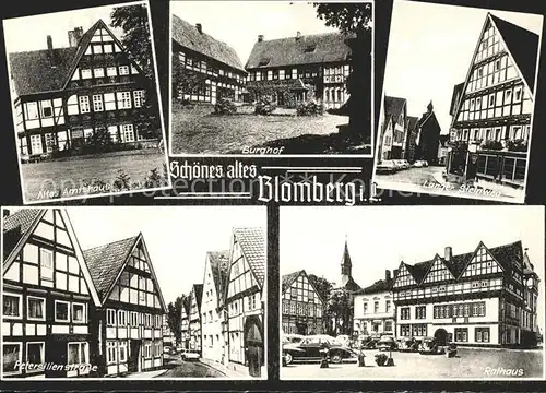 Blomberg Lippe Altes Amtshaus Burghof Langer Steinweg Petersilienstrasse Rathaus Kat. Blomberg