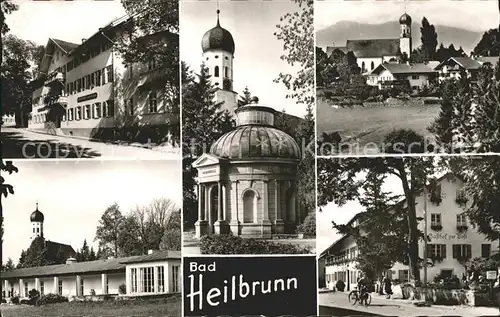 Bad Heilbrunn Strassenpartie Kirche Gasthof zur Post Kat. Bad Heilbrunn