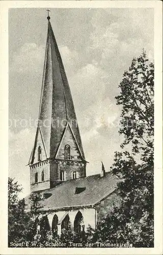 Soest Arnsberg Schiefer Turm der Thomaekirche / Soest /Soest LKR