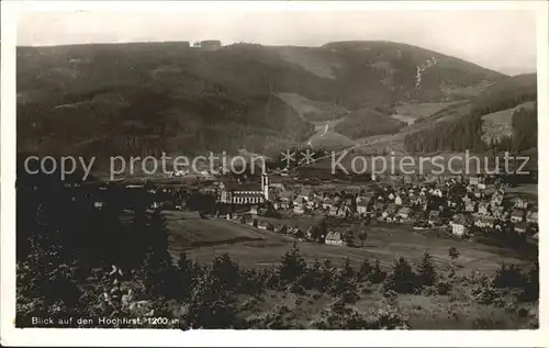 Neustadt Titisee Totalansicht mit Hochfirst Kat. Titisee Neustadt