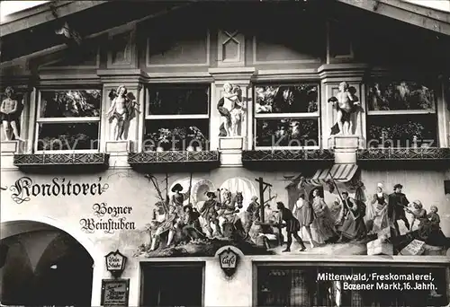 Mittenwald Karwendel Tirol Freskomalerei Bozener Markt Kat. Schwaz