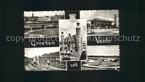 Venlo Viaduct met Vleesstraat Station Keulse Poort Stadthuis Maasbrug Kat. Venlo