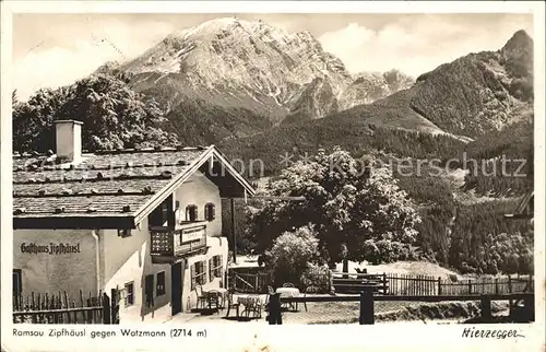 Ramsau Berchtesgaden Zipfhaeusl mit Watzmann Kat. Ramsau b.Berchtesgaden
