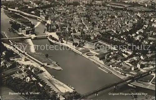 Hameln Weser Fliegeraufnahme Kat. Hameln