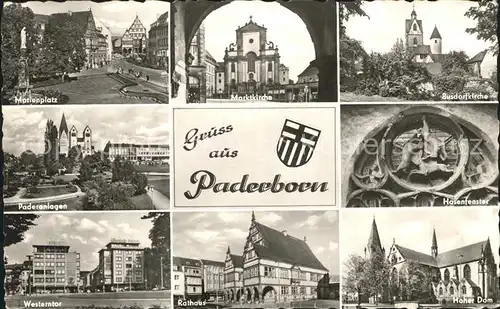 Paderborn Marienplatz Marktkirche Busdorfkirche Paderanlagen Hasenfenster Westerntor Rathaus Hoher Dom Kat. Paderborn