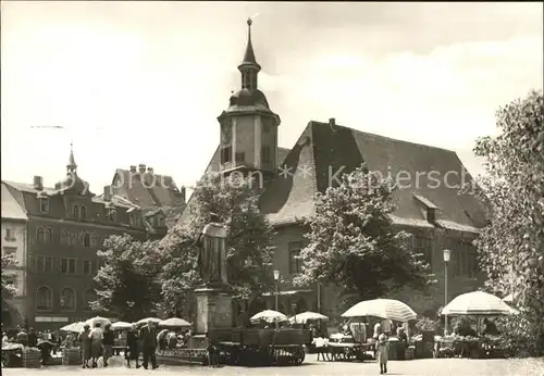 Jena Markt mit Rathaus und Hanfried Kat. Jena