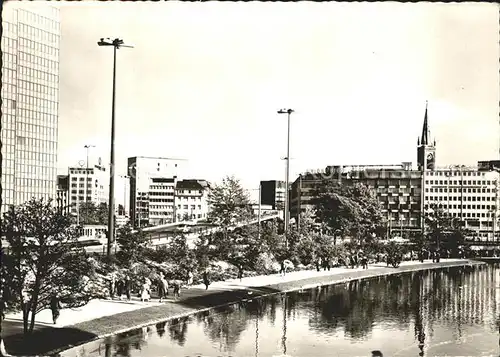 Duesseldorf Hofgarten Partie mit Auto Hochstrasse Kat. Duesseldorf