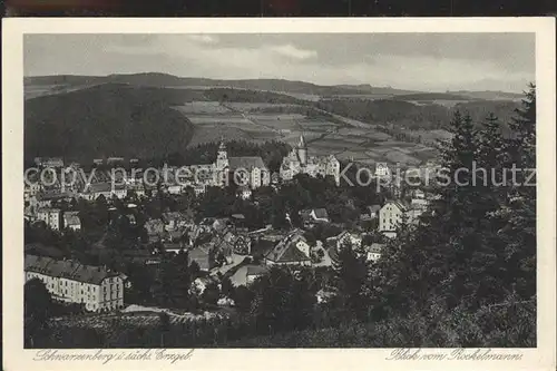 Schwarzenberg Erzgebirge Blick vom Rockelmann Kat. Schwarzenberg