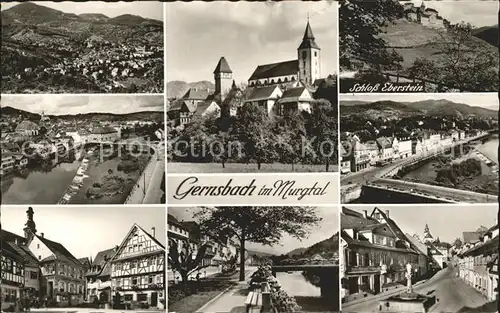 Gernsbach Schloss Eberstein Stadtplatz  Kat. Gernsbach