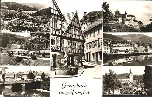 Gernsbach Schloss Brunnen  Bruecke Kat. Gernsbach