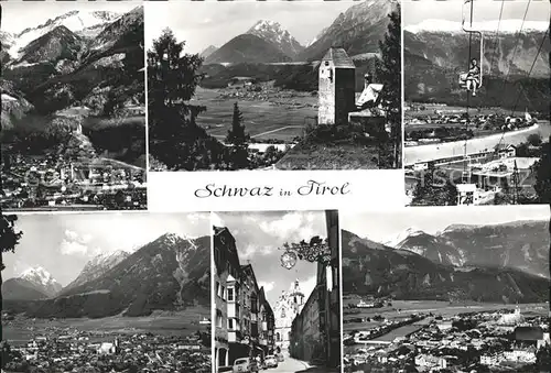 Schwaz Tirol Sesselbahn Kirche Strassenansciht Kat. Schwaz