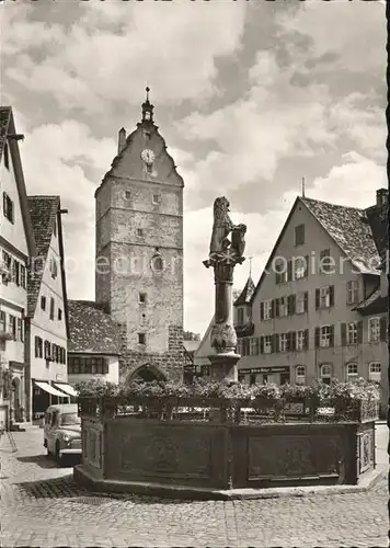 Dinkelsbuehl Woernitztor Loewenbrunnen Kat. Dinkelsbuehl